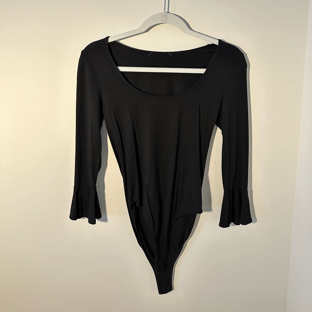 Black Quarter Sleeve Bodysuit
